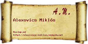 Alexovics Miklós névjegykártya