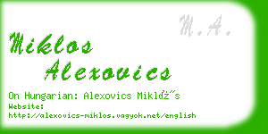 miklos alexovics business card